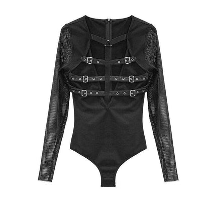 Iron Vow Belted Mesh Romper