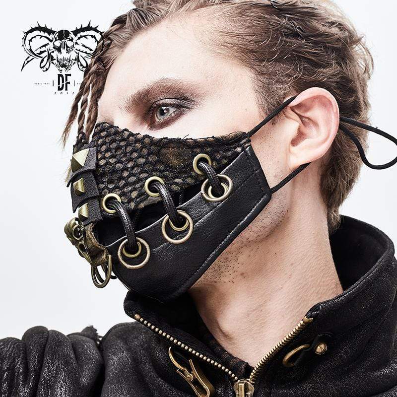 Iron Veil Ringed Mesh Mask detail view