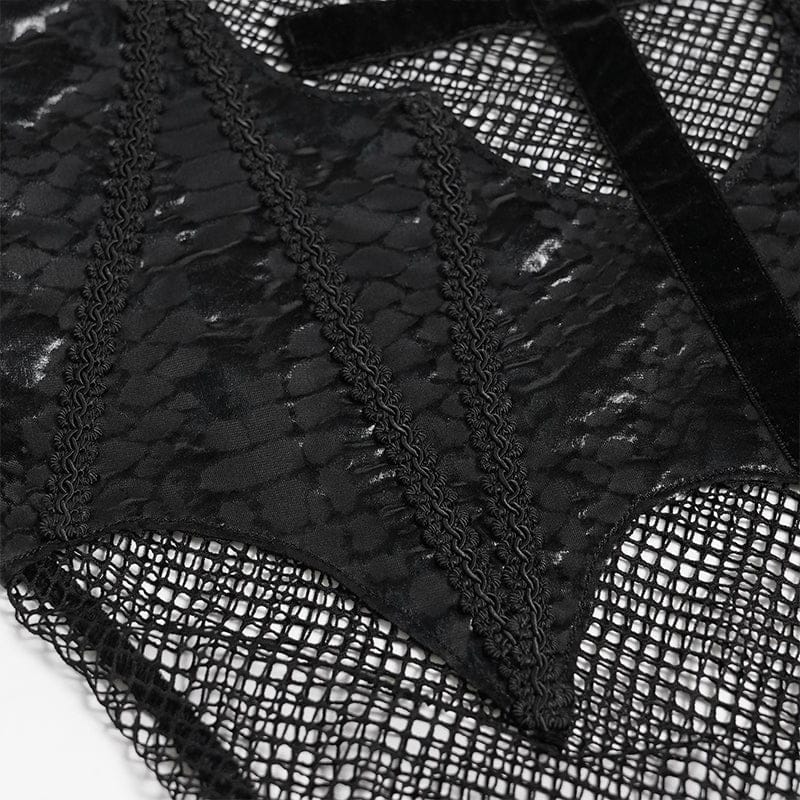 Vesper Bat Cross Mesh Top