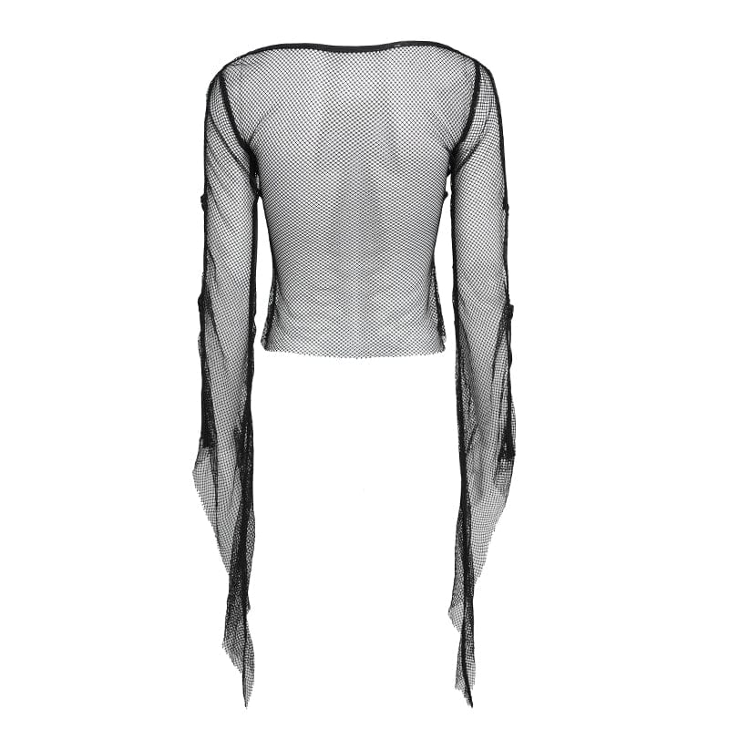 Vesper Bat Cross Mesh Top