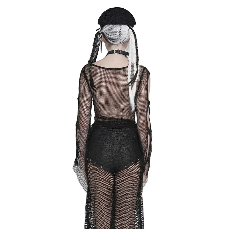 Vesper Bat Cross Mesh Top