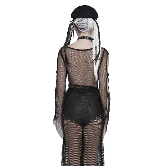 Vesper Bat Cross Mesh Top