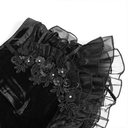 Thorn Garden Ruffled Lace-Up Shorts