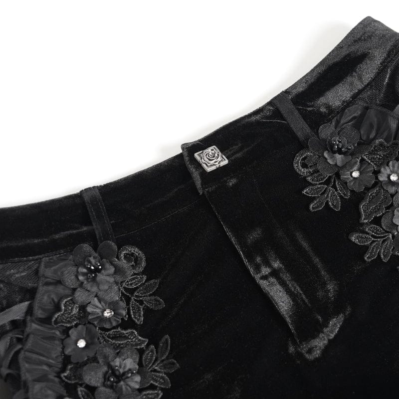 Thorn Garden Ruffled Lace-Up Shorts