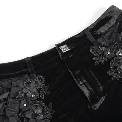 Thorn Garden Ruffled Lace-Up Shorts