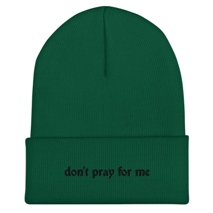 Don't Pray For Me Goth Knit Beanie