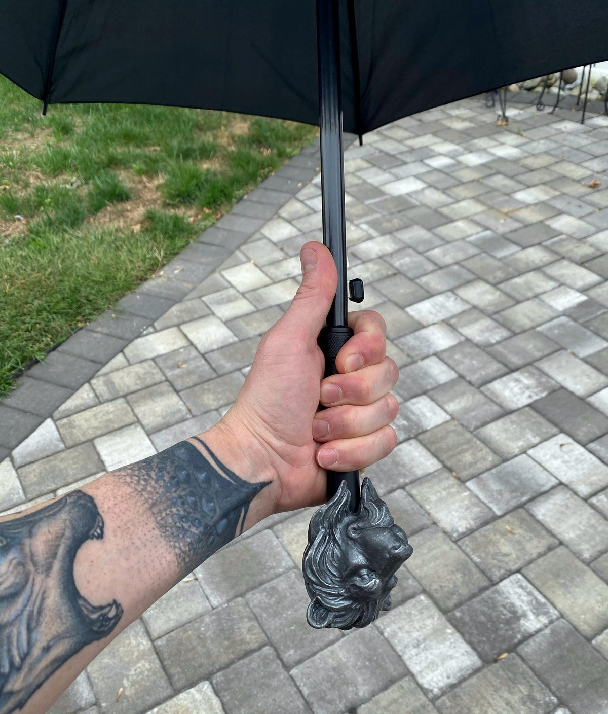 Lion Head Umbrella, Hand Sculpted Resin | Medieval Gothic