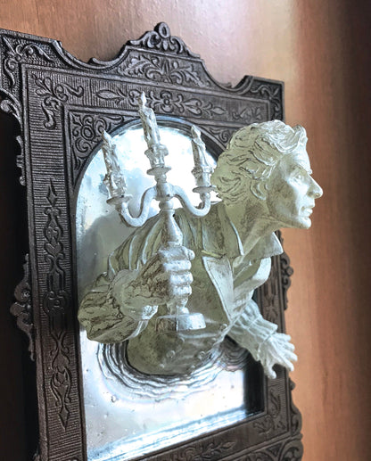 Gentleman Ghost in the Mirror Wall Plaque, Hand Painted Resin