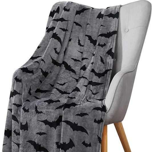 Twilight Veil Velvet Bat Flannel Blanket - Shadow Threadz Crypt