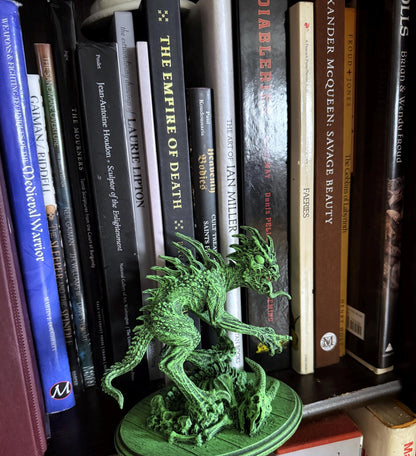 Chupacabra Statue, Hand Painted Resin Sculpture |Cryptozoology Creature