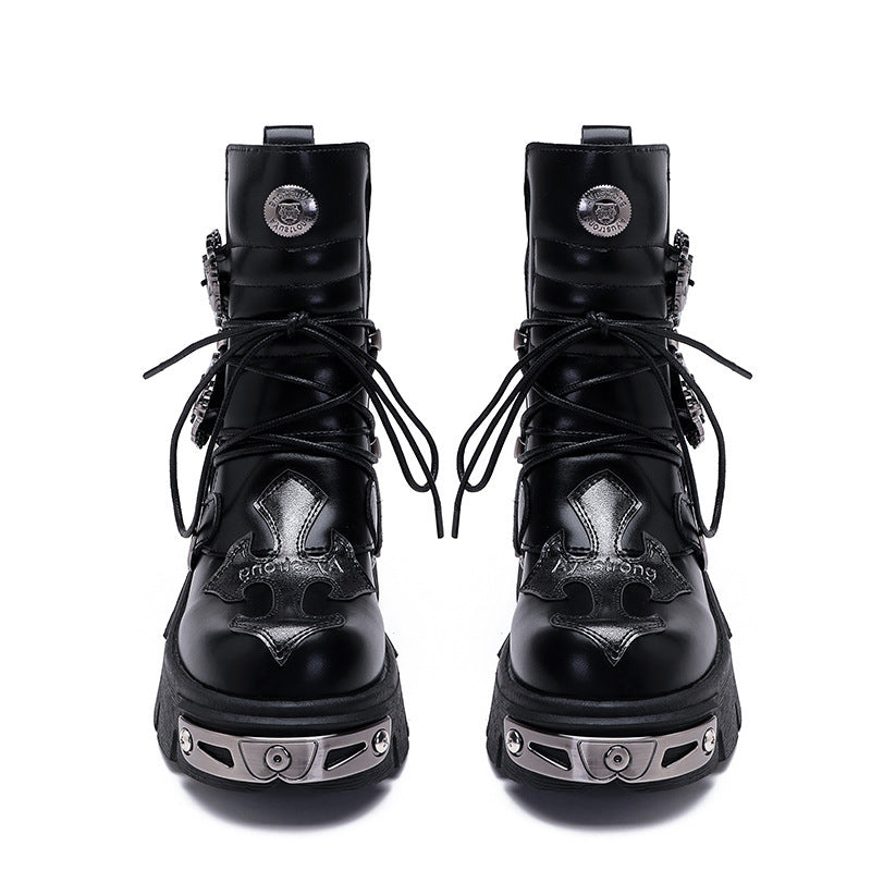 Iron Warden Gothic Unisex Combat Boots - Shadow Threadz Crypt