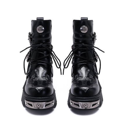Iron Warden Gothic Unisex Combat Boots - Shadow Threadz Crypt