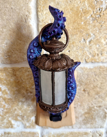Tentacle Lantern Nightlight, Hand Painted Resin Sculpture | Nautical