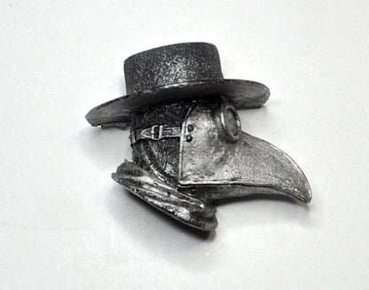 Plague Doctor Magnet, Hand Painted Resin Sculpture