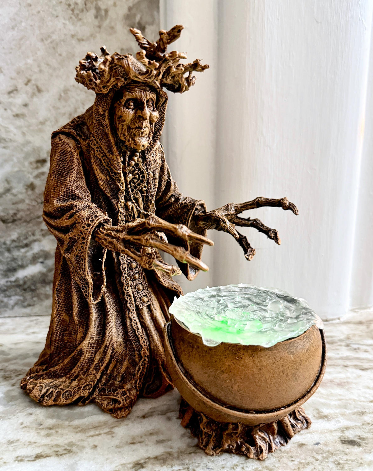 Gryla the Witch Statue, Hand Painted Resin Sculpture | Rustic Folklore