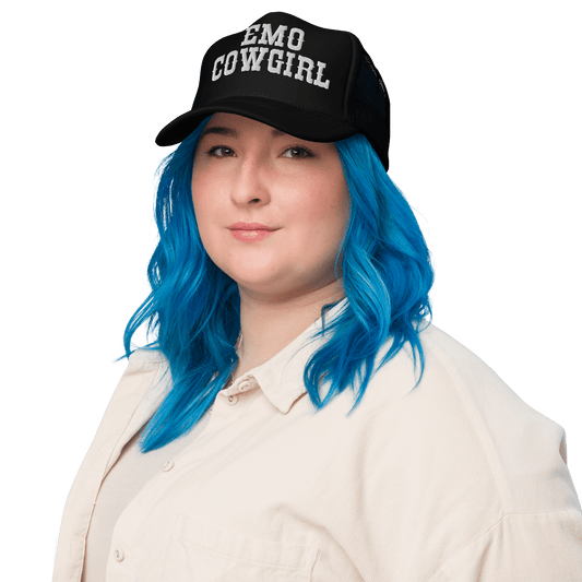 Emo Cowgirl Embroidered Foam Trucker Hat