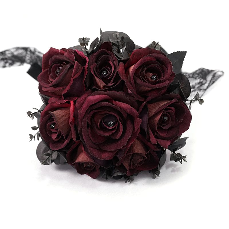 Eternal Crimson Rose Bridal Bouquet