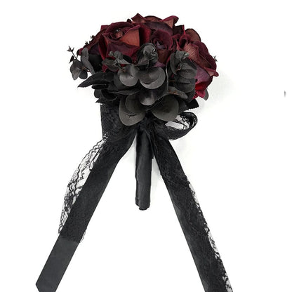 Eternal Crimson Rose Bridal Bouquet