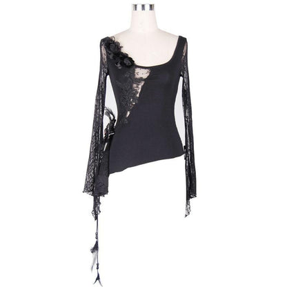 Fractured Line Asymmetric Punk Top detail view 4