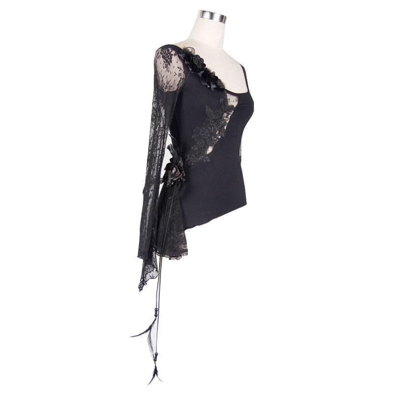 Fractured Line Asymmetric Punk Top detail view 6