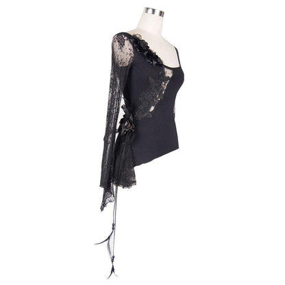 Fractured Line Asymmetric Punk Top detail view 6