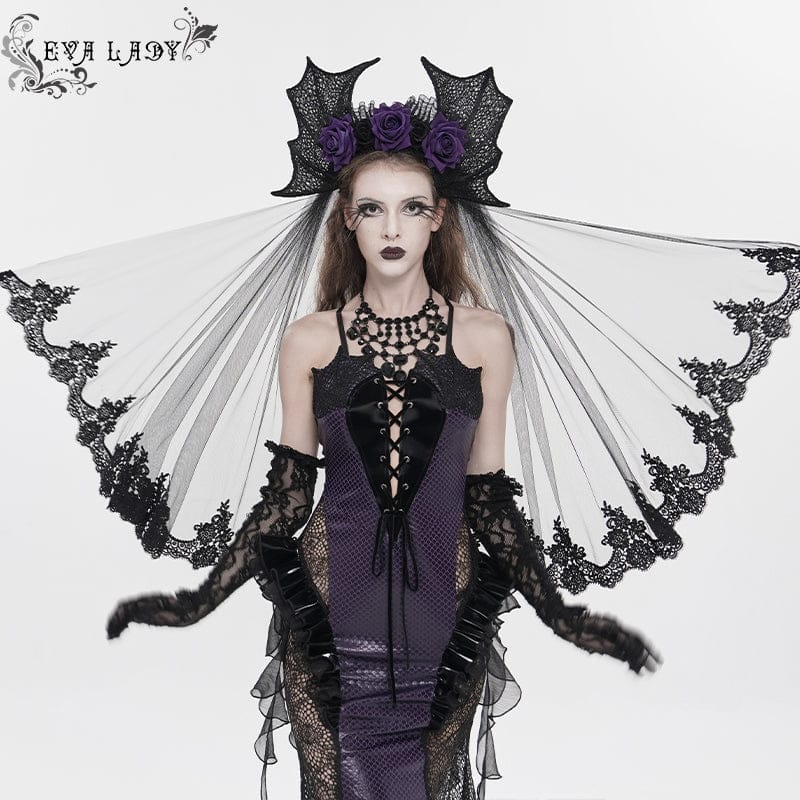 Rosewing Mourning Mesh Headpiece in black