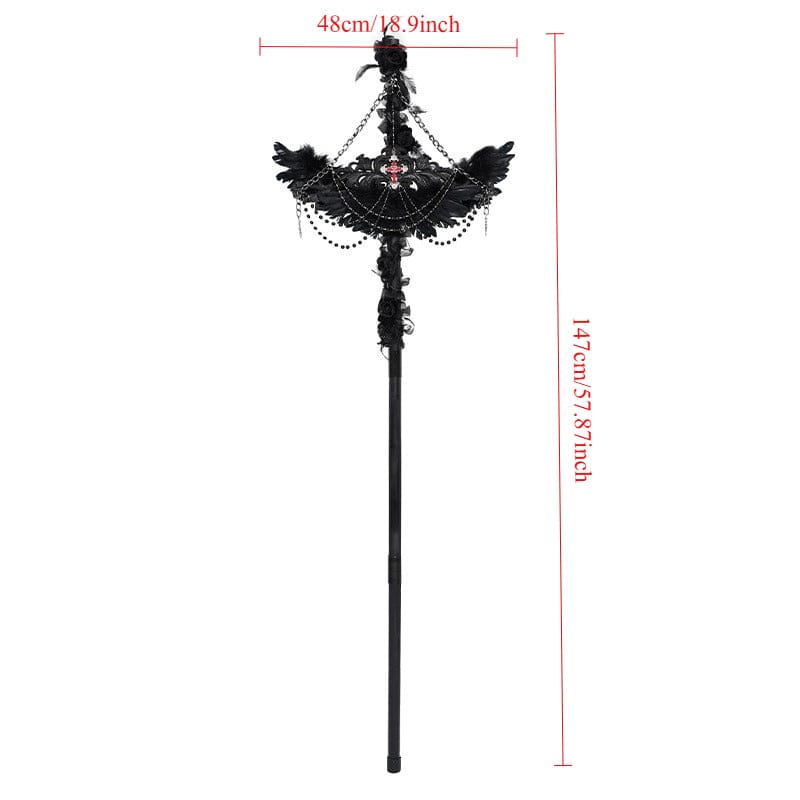 Fallen Seraph Feathered Chain Staff detail view
