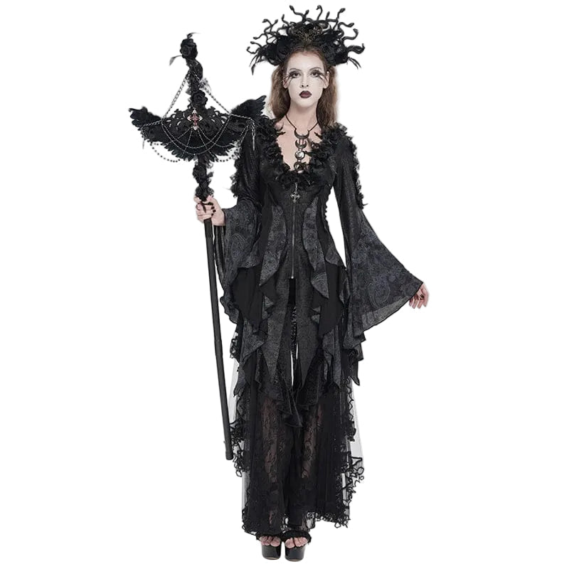 Fallen Seraph Feathered Chain Staff front view