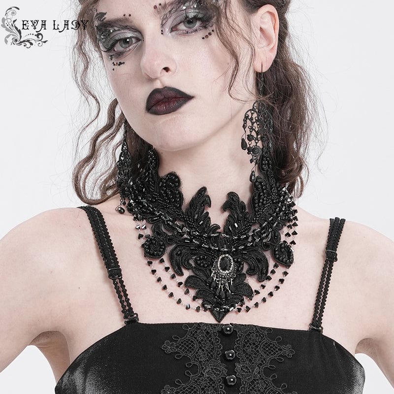 Garden of Grief Beaded Choker in black