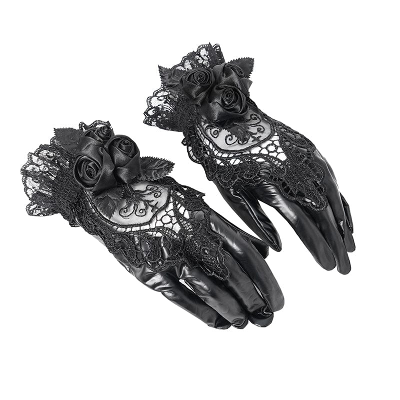 Widow's Rose Lace Gloves detail