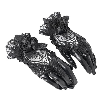 Widow's Rose Lace Gloves detail