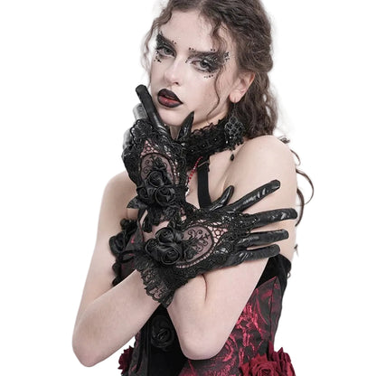 Widow's Rose Lace Gloves detail