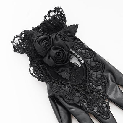 Widow's Rose Lace Gloves detail