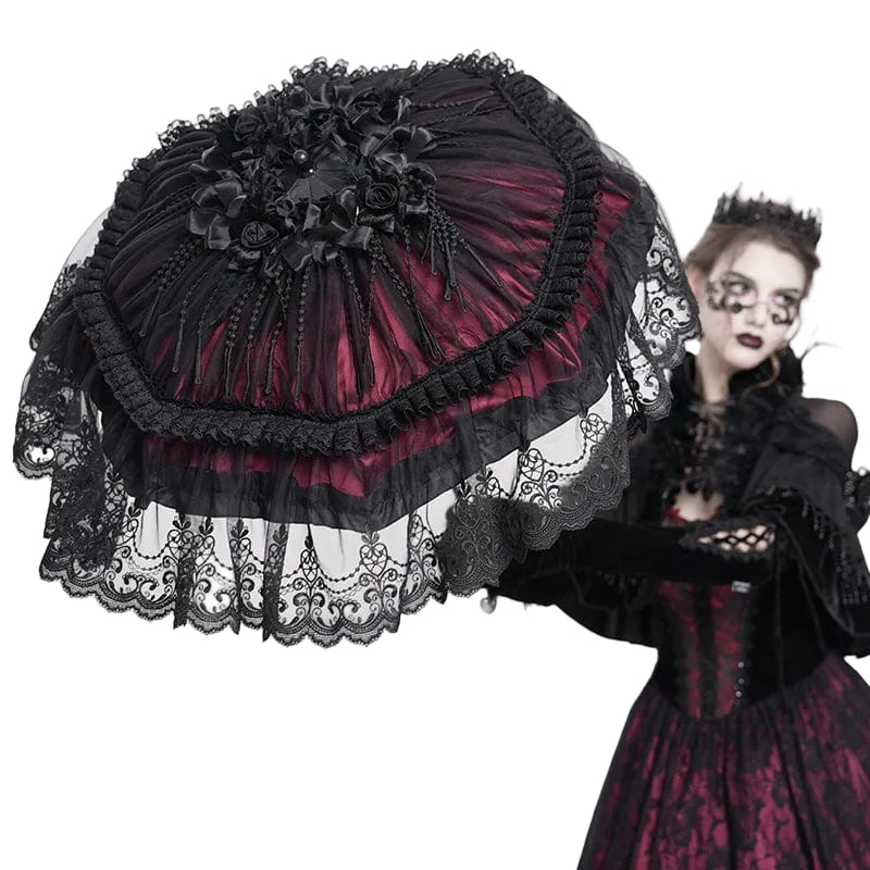 Crimson Mourning Parasol