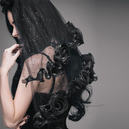 Mourning Rose Mantilla detail view 3