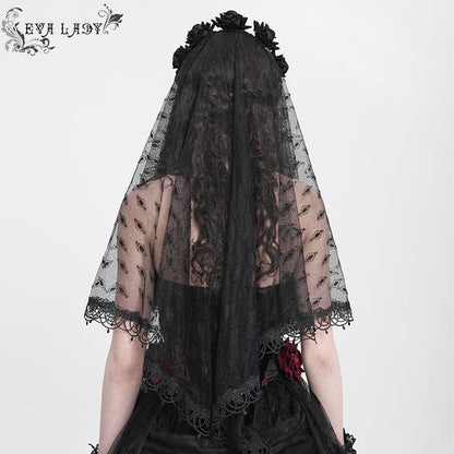 Funeral Rose Tassel Lace Veil detail view 4