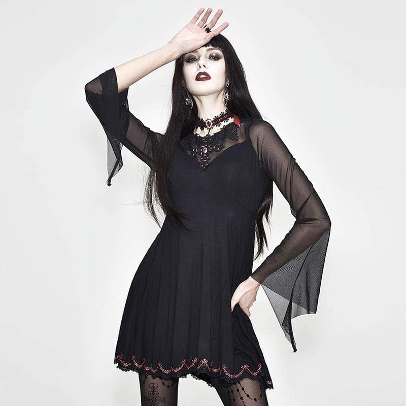 Crimson Empire Punk Dress in black
