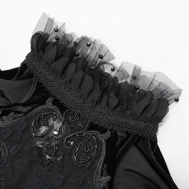Widow's Vow Flared Lace Dress detail view 4