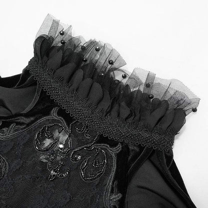 Widow's Vow Flared Lace Dress detail view 4