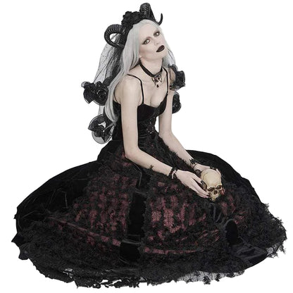 Bloodline Heirloom Velvet & Lace Dress