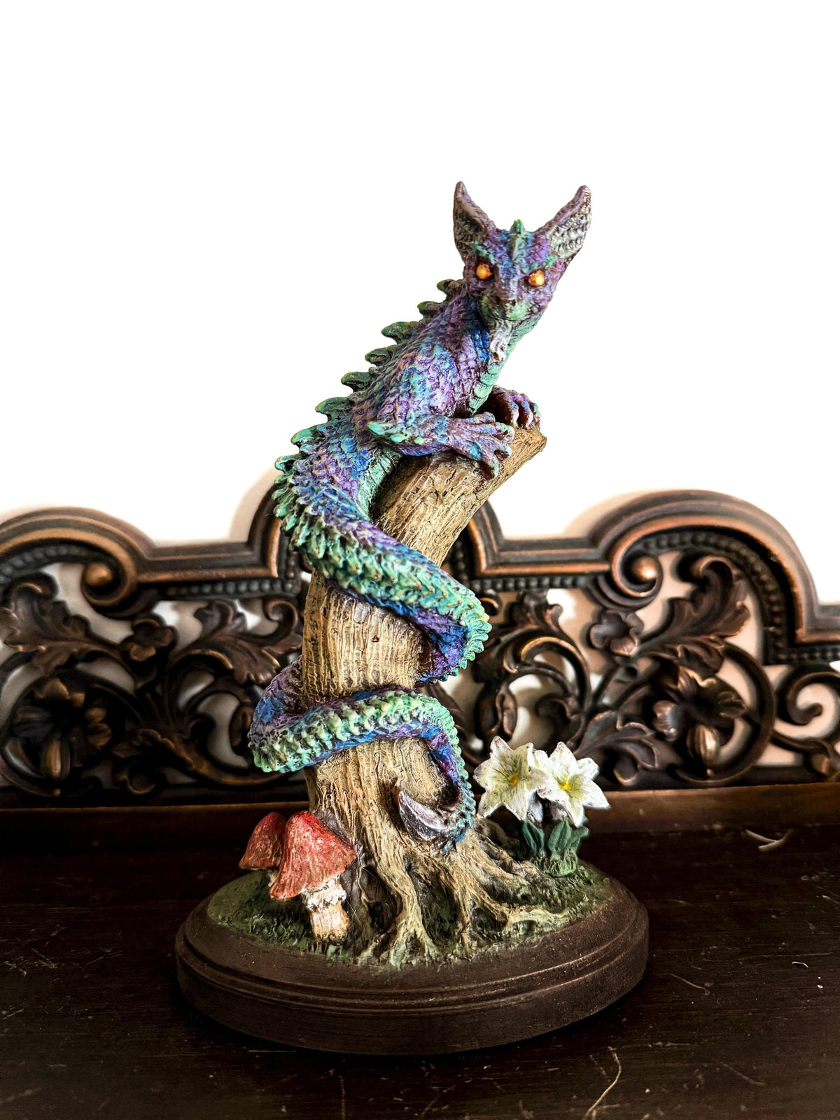 Tatzelwurm/ Dragon Cat Statue, Full Color Resin Sculpture