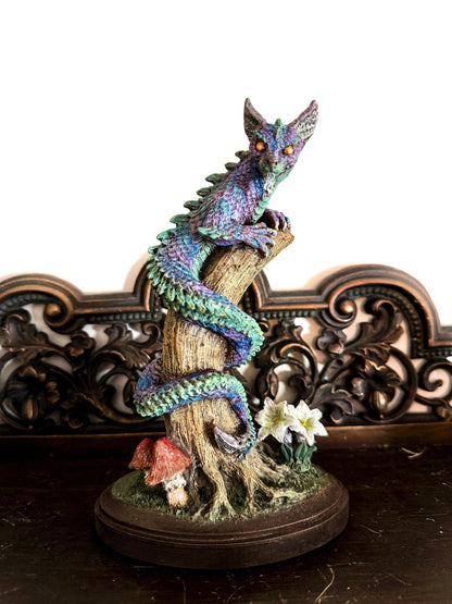 Tatzelwurm/ Dragon Cat Statue, Full Color Resin Sculpture