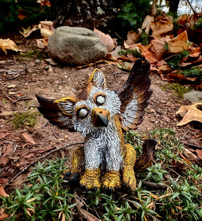 Baby Griffin Statue, Full Color Resin Sculpture | Mythical Creature Figurine | Unique Legendary Baby Griffin Figurine. Fantasy Art Gift