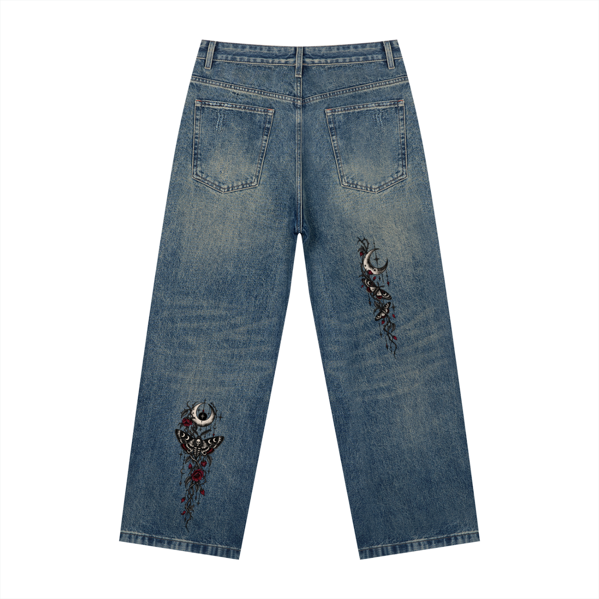 Crimson Moon Moth Heavyweight Jeans