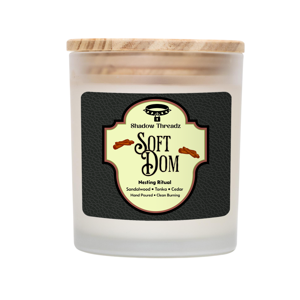 Soft Dom - Sandalwood Frosted Candle - Shadow Threadz Crypt