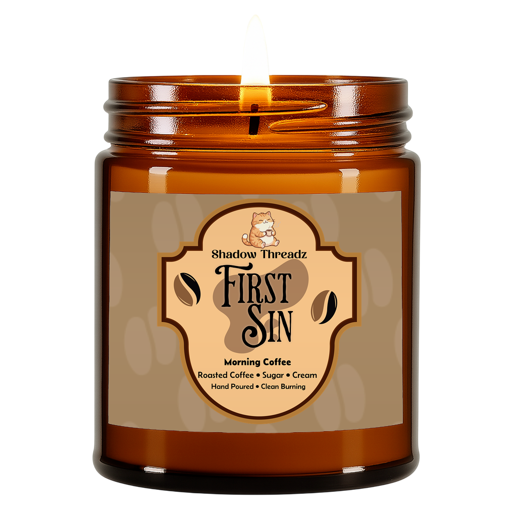 First Sin - Morning Coffee Amber Jar Candle - Shadow Threadz Crypt