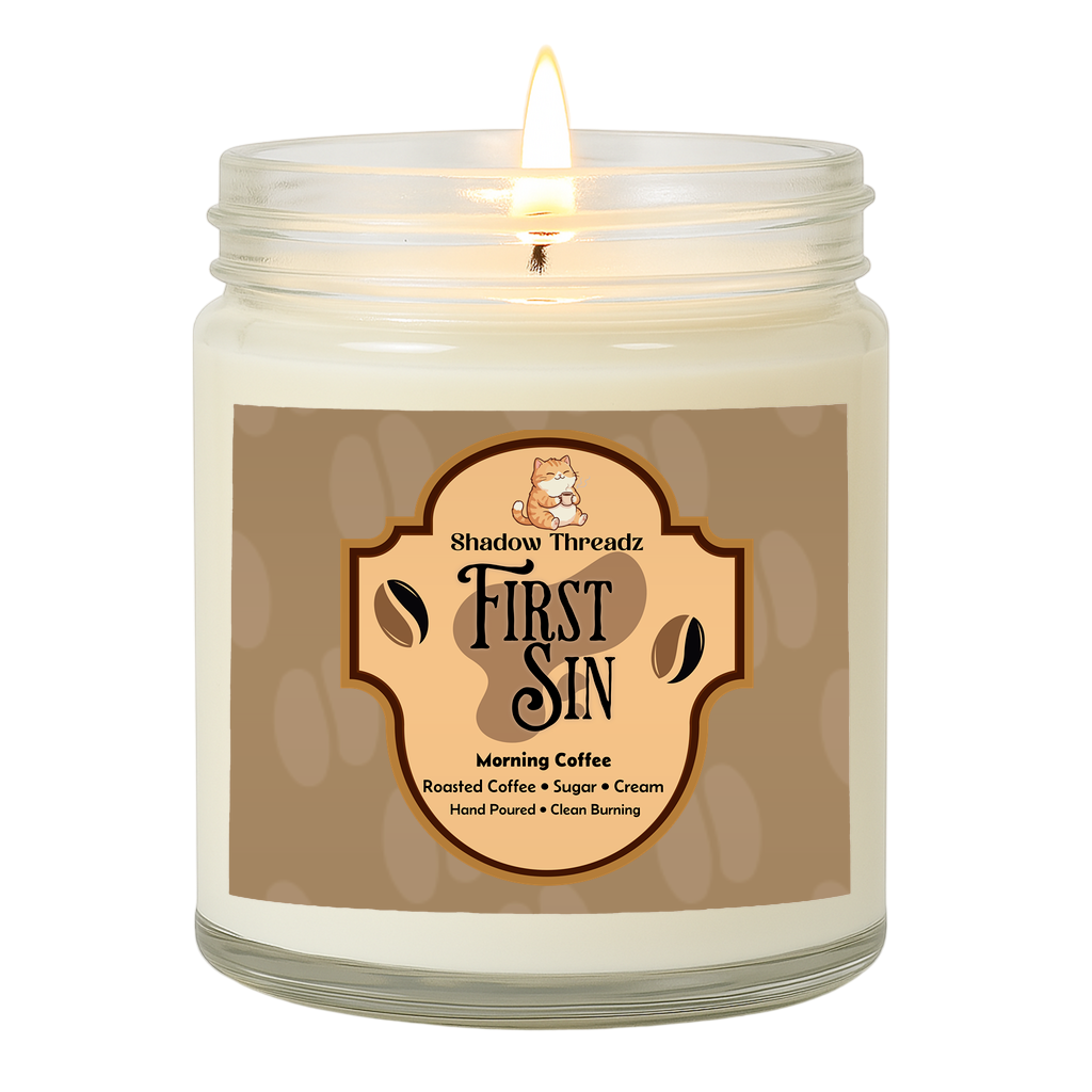 First Sin - Morning Coffee Clear Jar Candle - Shadow Threadz Crypt