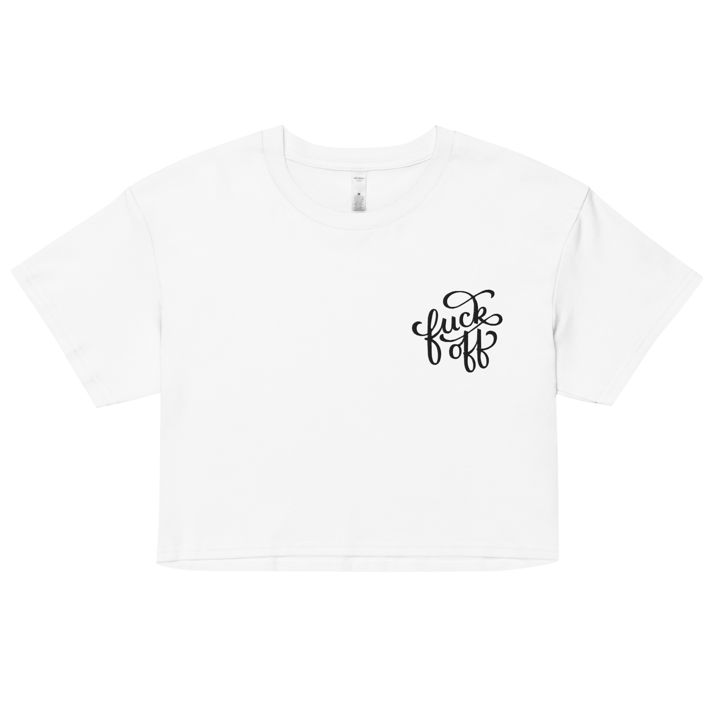 Fuck Off Embroidered Crop Top