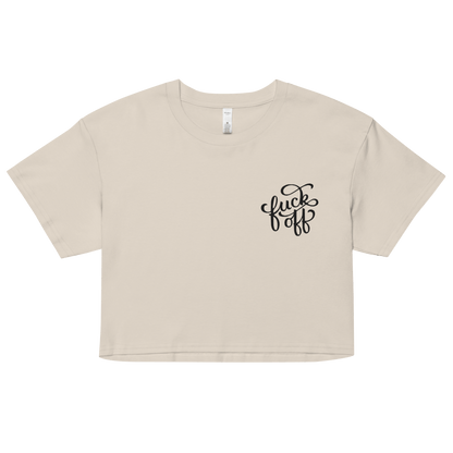 Fuck Off Embroidered Crop Top