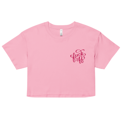 Fuck Off Embroidered Crop Top
